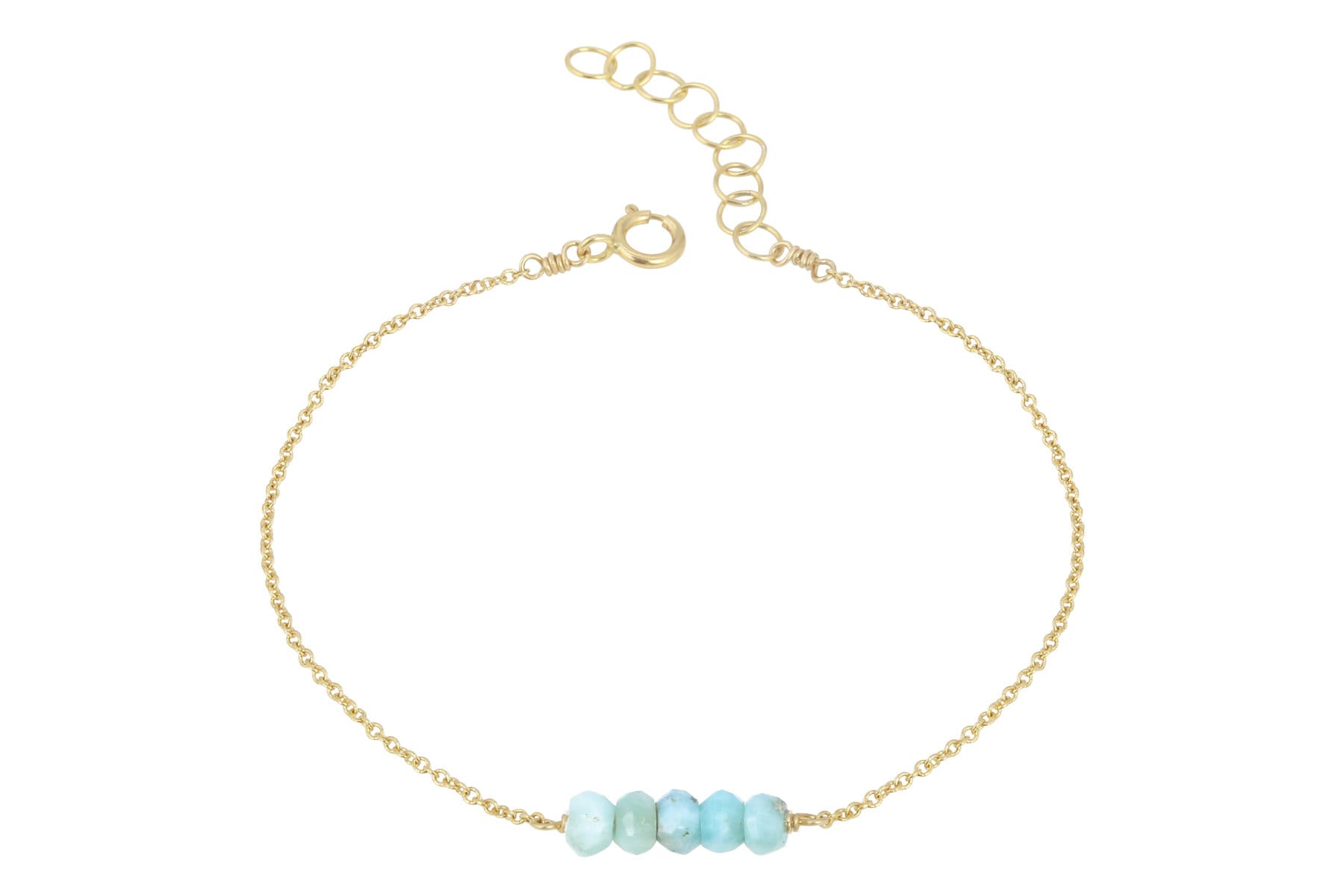 Zierliches Larimar Verstellbares Goldarmband Zierliches Larimar Verstellbares Goldarmband von AmandaKLockrowJewels