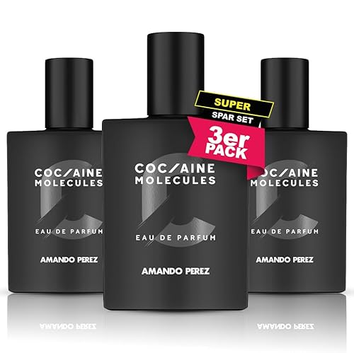 Amando Perez COCAINE Molecules Unisex Parfüm 50ml (3er Pack) - Eau de Parfum für Damen und Herren mit Pheromone Lockstoff - Citrische Kopfnote - Unisex-Duft Damen Männer Parfüm Unisex Eau de Toilette von Amando Perez
