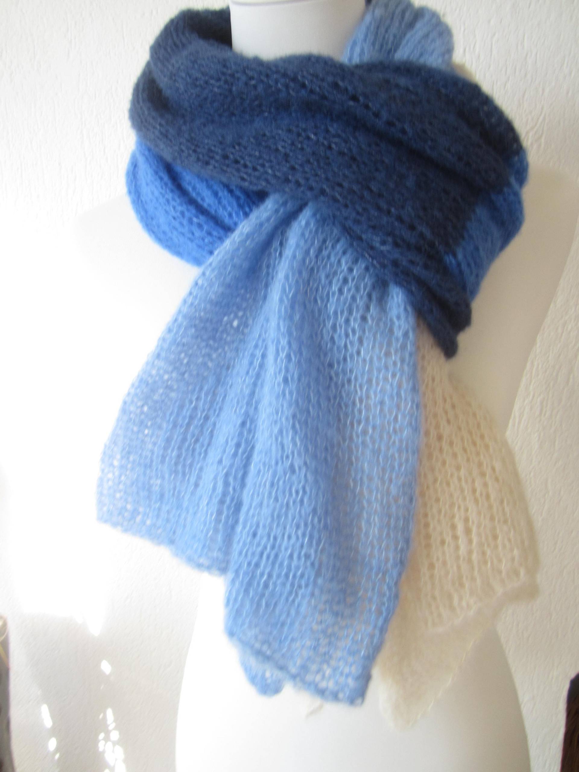 Schal "Noa " Alpaka/Seide 4 -Farbig, 45x200cm Neue Farben von AmanoKreationen