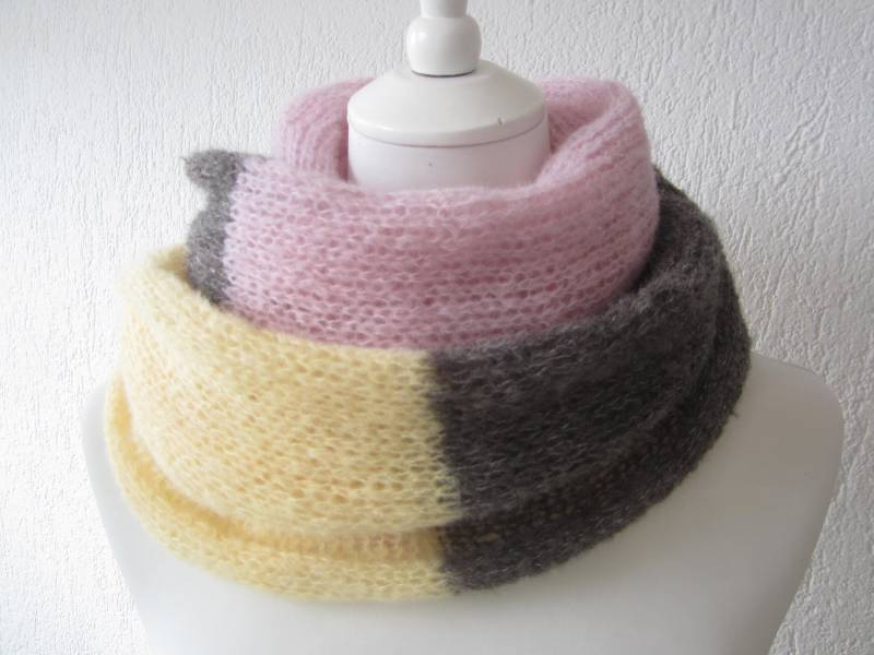 Schal "Noa" Alpaka/Seide 40x180cm cm 3-Farbig von AmanoKreationen