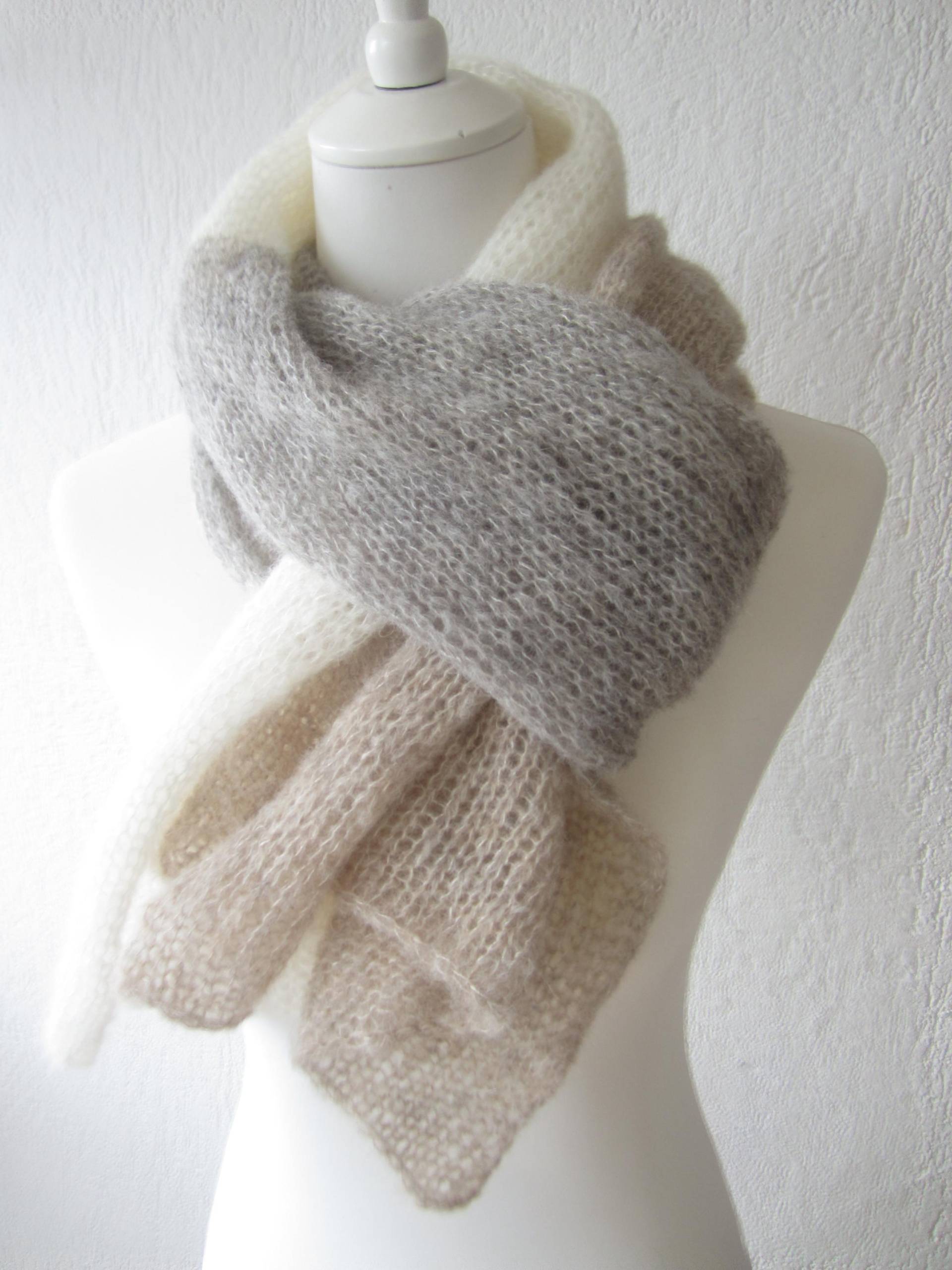 Schal "Noa" Alpaka/Seide 40x180cm cm 3-Farbig von AmanoKreationen