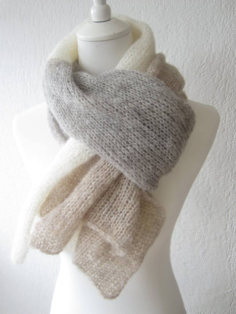 Schal "Noa" Alpaka/Seide 40x180cm cm 3-Farbig von AmanoKreationen