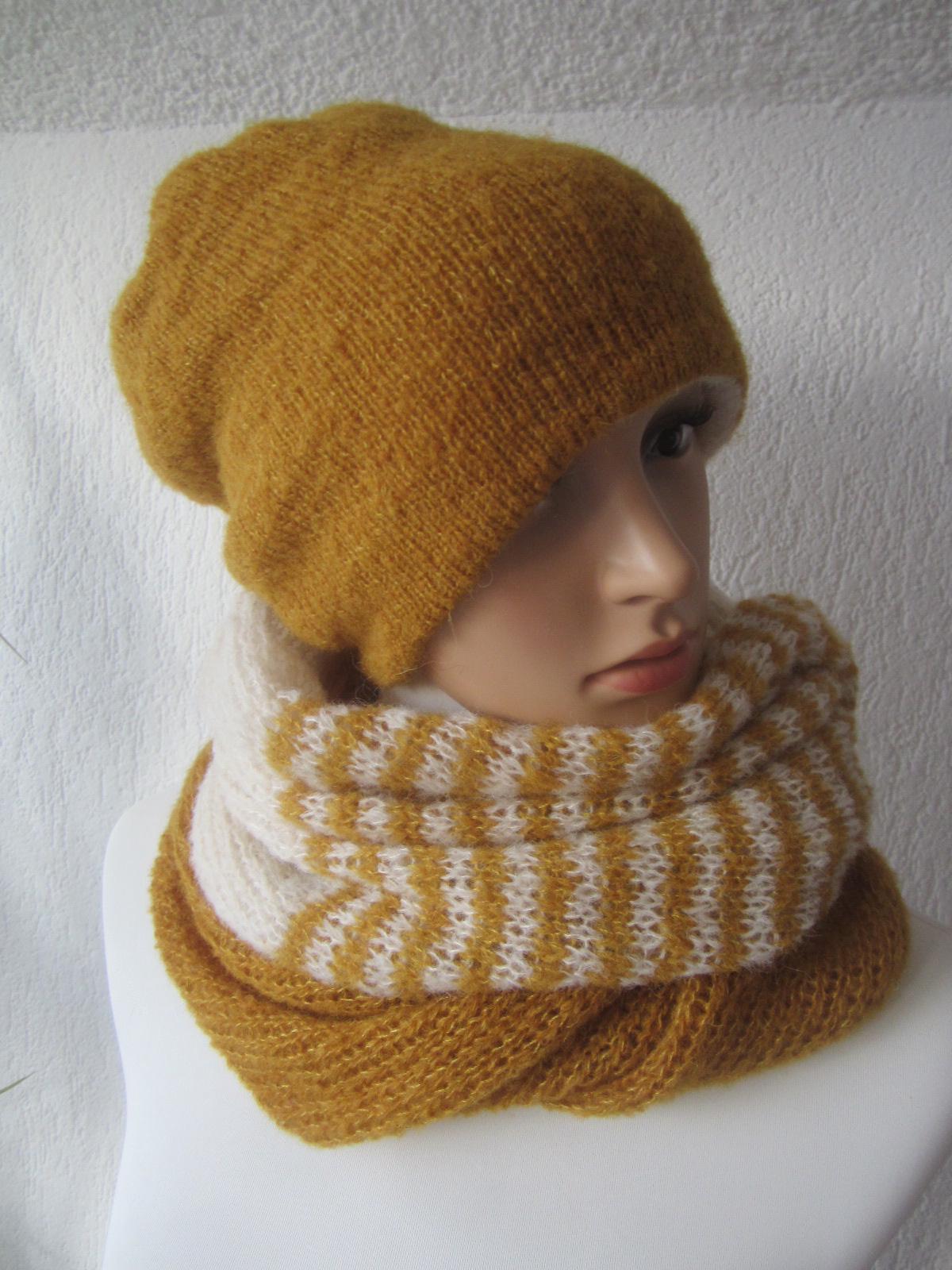 Set Loopschal "Noa" 2-Farbig + Wendemütze von AmanoKreationen