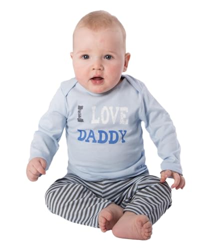 Amantes Textiles Schlafanzug Baby Jungen I Love Daddy - Zweiteiliger Schlafanzug Lang Pyjamas Set Langarm Nachtwäsche Baby, Baumwolle, 86/92 von Amantes Textiles