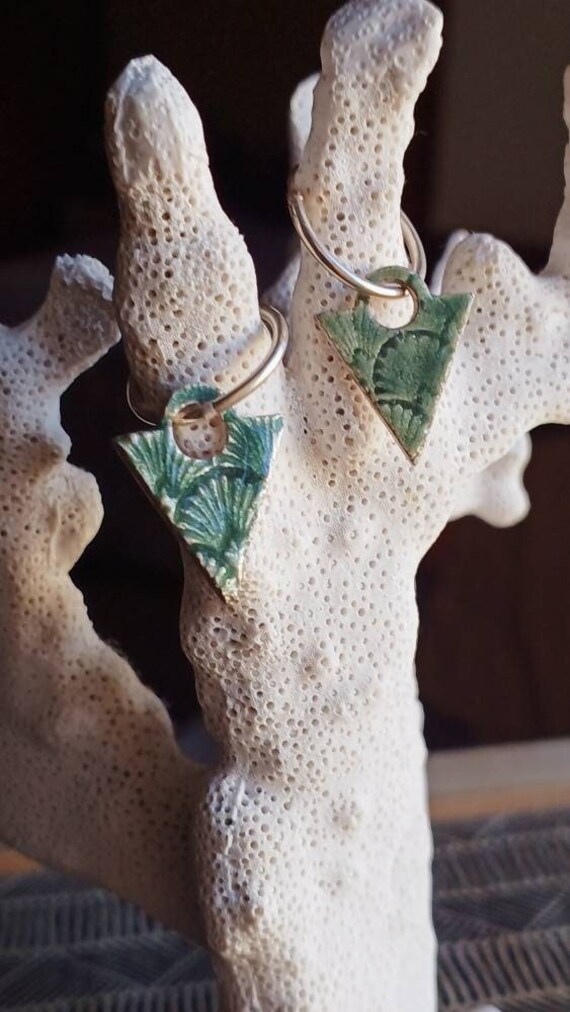 Seshat, Art-Déco-Ohrringe Aus Emailliertem Silber von Amanur