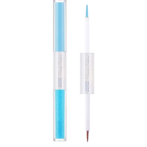 D'ombres à Paupières Liquides Hautement Pigmentées Eyeliner Langlebiger, wasserdichter Eyeliner-Stift Feine Farbe Liegender Seidenraupen-Stift mit doppeltem Verwendungszweck Longue Durée (C, One Size) von Amaone