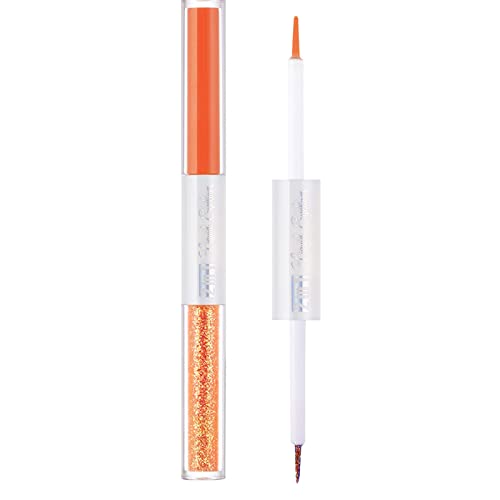 D'ombres à Paupières Liquides Hautement Pigmentées Eyeliner Langlebiger, wasserdichter Eyeliner-Stift Feine Farbe Liegender Seidenraupen-Stift mit doppeltem Verwendungszweck Longue Durée (E, One Size) von Amaone