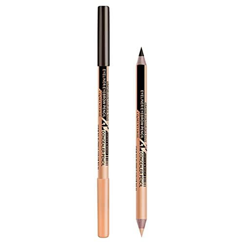 Naturelles et à Séchage Rapide Double Headed Dark Circle Concealer Multifunktionaler Eyeliner Augenbrauenstift Concealer Pen Concealer Pen Dreifarbiger starker Makeup Liquide Fard à (B, One Size) von Amaone