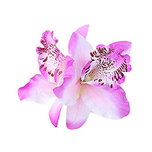 Schmuckhammer Haarspange Frauen für Braut Hochzeit Orchidee Lilien Blumen Chiffon Clips Haarspange Luxus Schmuck Herren (H, One Size) von Amaone