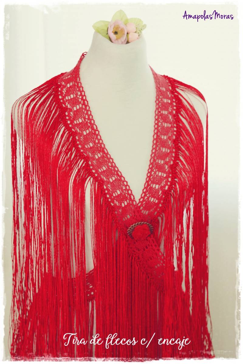 Seidenfransenstreifen Mit Spitze Zum Überkreuzen in Farben - Flamenco Kostüme von AmapolasMoras