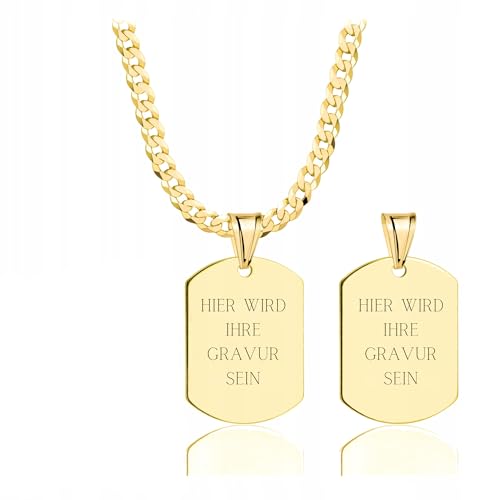 Amar Luxury ketten für herren gold 585, personalisierte geschenke männer - Erkennungsmarke mit gravur, militär Goldkette herren massive 3,8 mm, Kreuz Kette 60 cm, herren schmuck Amar Luxury ketten für herren gold 585, personalisierte geschenke männer - Erkennungsmarke mit gravur, militär Goldkette herren massive 3,8 mm, Kreuz Kette 60 cm, herren schmuck von Amar Luxury