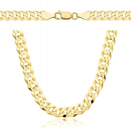 Amar Luxury ketten für herren gold 925/585 14k, kette herren - halskette herren, panzerkette herren 925 silber mit gold 14k, königskette- herren schmuck, italienische Qualität (70 cm, 6,5 mm) von Amar Luxury