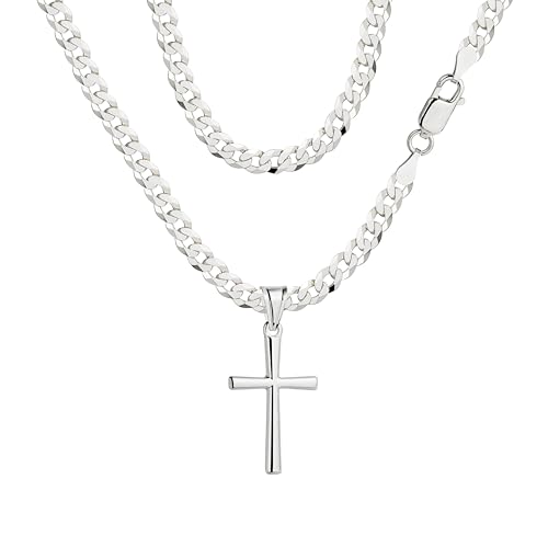 Amar Luxury ketten für herren silber 925 Kreuz Kette herren, panzerkette herren 925 silber, königskette- herren schmuck, italienische Qualität von Amar Luxury