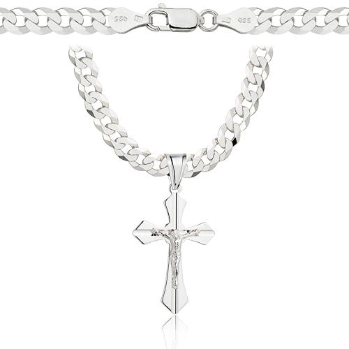 Amar Luxury ketten für herren silber 925 Kreuz Kette herren, panzerkette herren 925 silber, königskette- herren schmuck, italienische Qualität von Amar Luxury