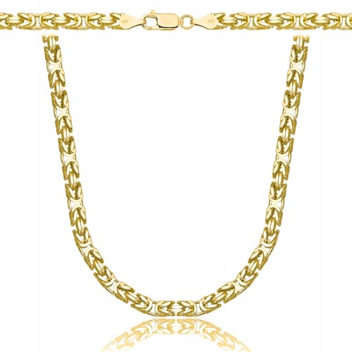 Amar Luxury königskette ketten für herren gold 925/585 14k, kette herren - halskette herren, panzerkette herren 925 silber mit gold 14k - herren schmuck, italienische Qualität,Breite 4,5 mm Amar Luxury königskette ketten für herren gold 925/585 14k, kette herren - halskette herren, panzerkette herren 925 silber mit gold 14k - herren schmuck, italienische Qualität,Breite 4,5 mm von Amar Luxury