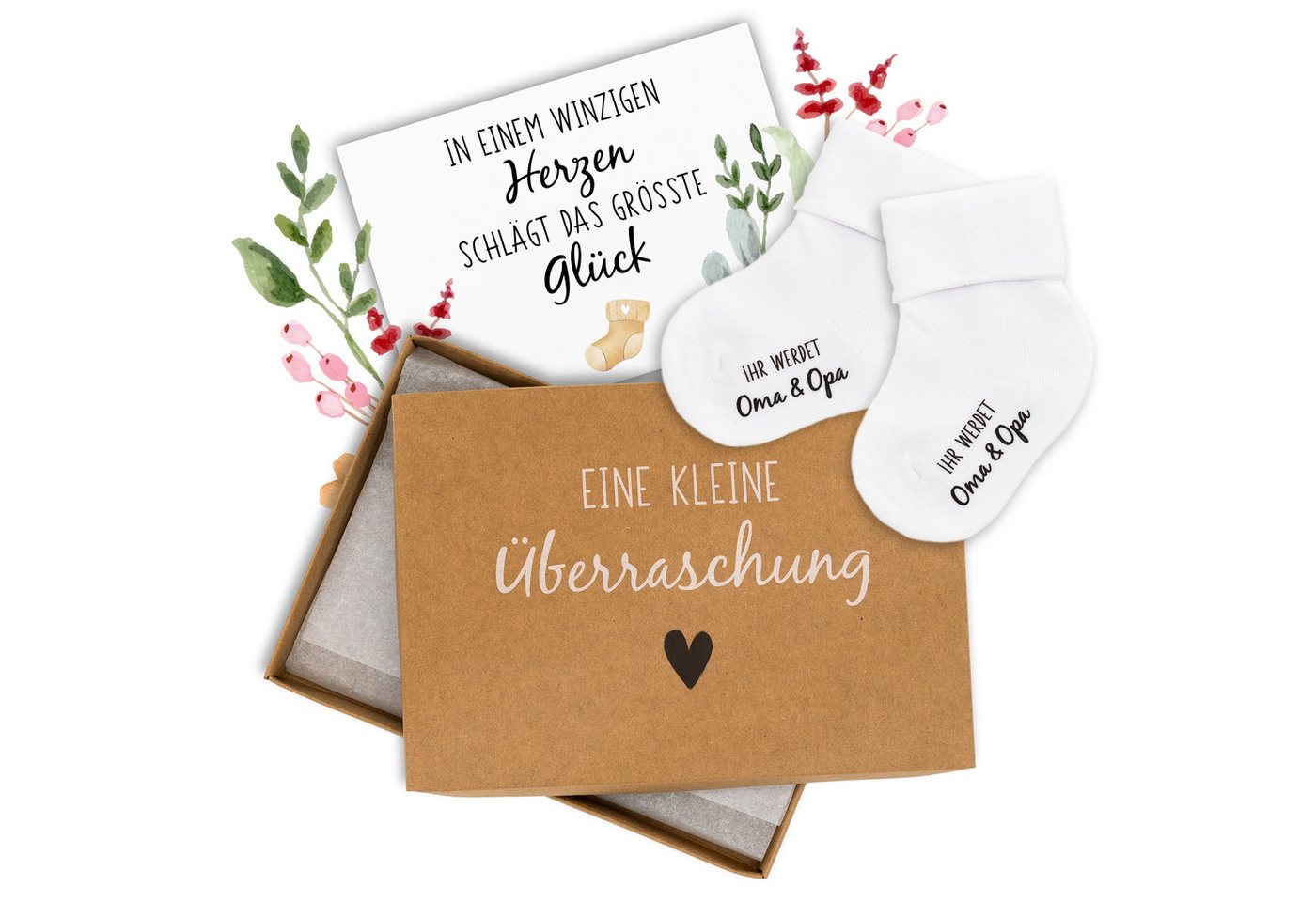 Amari Babydollshirt AMARI ® Babysocken Geschenkset – Schwangerschaft verkünden Geschenkbox von Amari