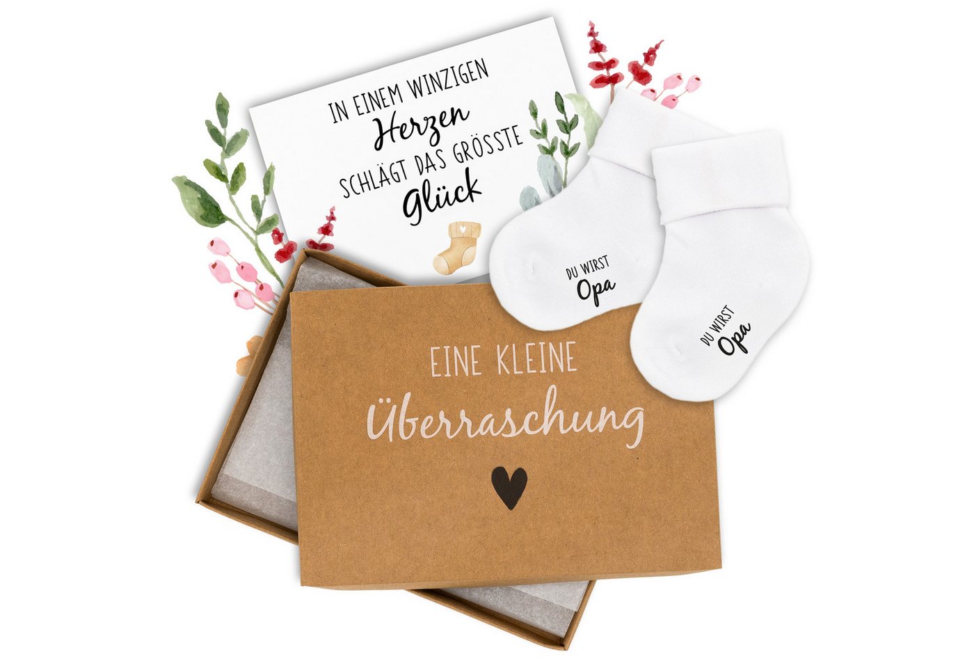 Amari Babydollshirt AMARI ® Babysocken Geschenkset – Schwangerschaft verkünden Geschenkbox von Amari