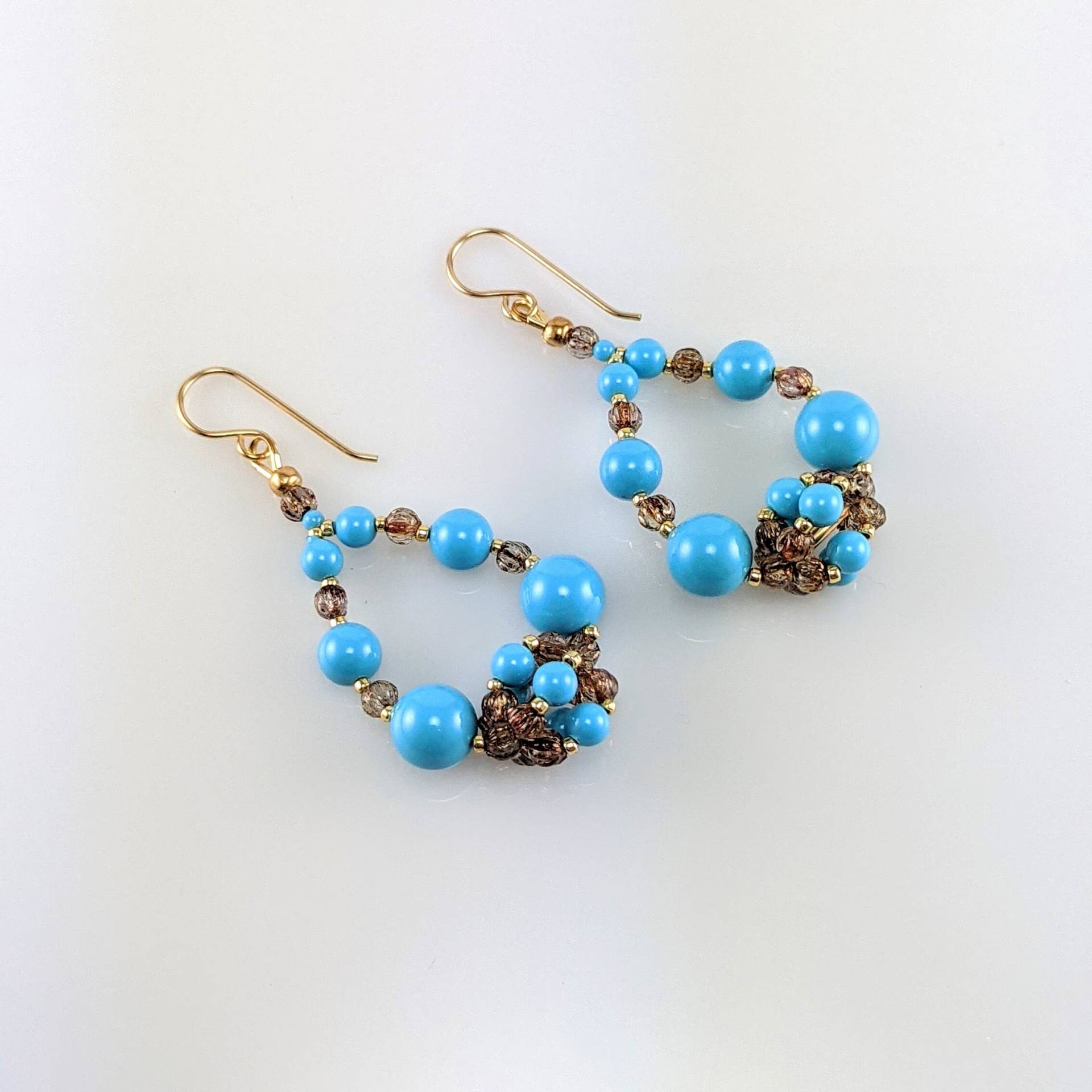 Swarovski Perlen Ohrringe, Handgemachte Blaue Einzigartige Ohrringe Für Sie, Frauen, Statement von AmariaDesignShop