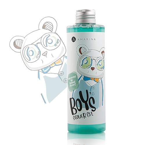 Amarina Boys Duschgel 200ml - Skin Health Boost mit VitaminC, Hyaluronsäure, Panthenol und Aloe Vera | Spezielle Formel für feuchtigkeitsspendende, nährende und schützende Pflege| duschgel kinder von Amarina