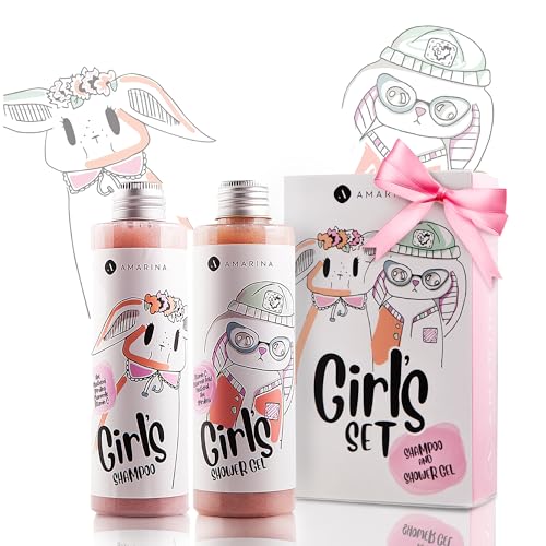 Amarina Daily Girls Shampoo & Shower Gel Set of 2x200ml for Healthy Skin and Hair of Kids and Teens with Panthenol, Aloe, Vitamin C, Hyaluronic Acid, NO Parabens, NO Phthalates, NO Toxins Amarina Daily Girls Shampoo & Shower Gel Set of 2x200ml for Healthy Skin and Hair of Kids and Teens with Panthenol, Aloe, Vitamin C, Hyaluronic Acid, NO Parabens, NO Phthalates, NO Toxins von Amarina