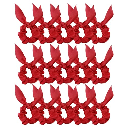 Amariver Haargummis mit Schleife für Damen, Haargummis mit Schleife, Satin-Haargummis für dickes, dünnes Haar, Hasenohr-Haargummis, niedliches Haar-Accessoire für Frauen und Mädchen, 15 Stück von Amariver