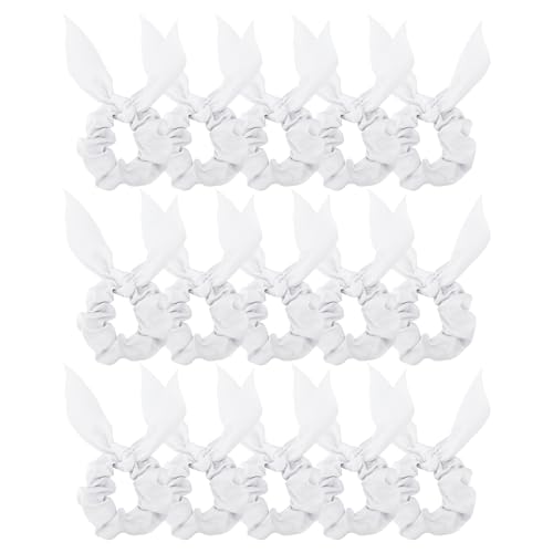 Amariver Haargummis mit Schleife für Damen, Haargummis mit Schleife, Satin-Haargummis für dickes, dünnes Haar, Hasenohr-Haargummis, niedliches Haarzubehör für Frauen und Mädchen, 15 Stück von Amariver