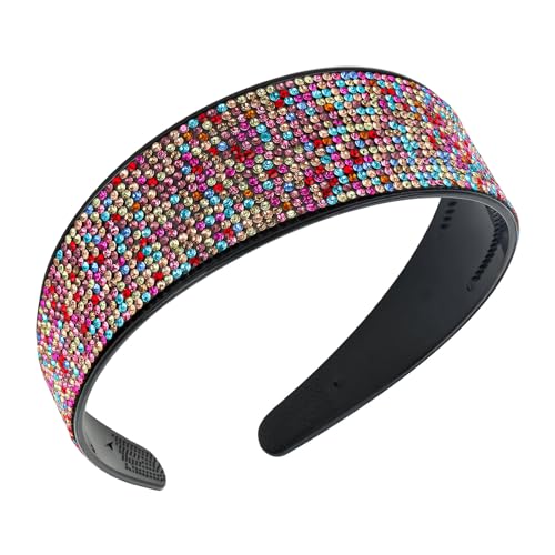 Amariver Strass-Stirnbänder für Damen, buntes Glitzer-Stirnband, glitzernde Kristall-Haarbänder für Damen, glitzernd, rutschfest, trendiges Haar-Accessoire für Damen und Mädchen von Amariver