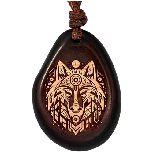 Amarumi Wolf Anhänger aus Taguanuss – Symbol für Stärke & Treue | Handgefertigter Indianischer Schmuck von Amarumi