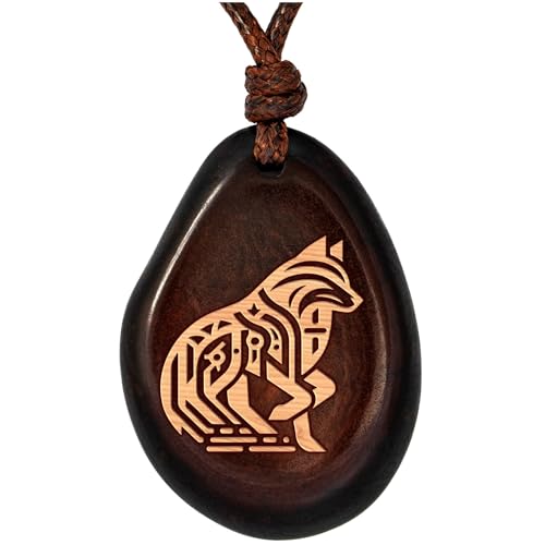 Amarumi Wolf Anhänger aus Taguanuss – Symbol für Stärke, Treue und spirituelle Führung von Amarumi
