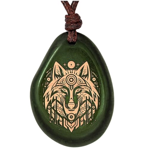 Amarumi Wolf Anhänger aus Taguanuss – Symbol für Stärke & Treue | Handgefertigter Indianischer Schmuck von Amarumi