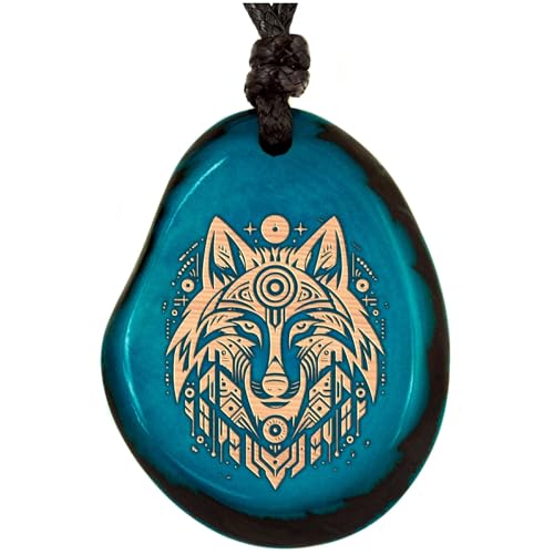 Amarumi Wolf Anhänger aus Taguanuss – Symbol für Stärke & Treue | Handgefertigter Indianischer Schmuck von Amarumi