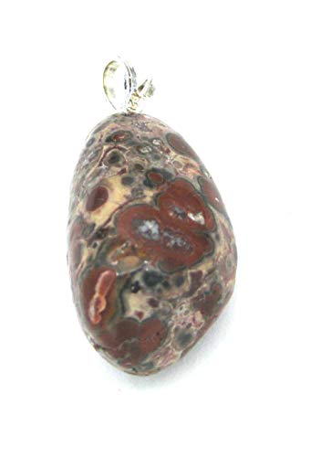 Amaryllis Trommelstein-Anhänger Rhyolith Leopardenstein 2-2,5 cm mit 925er Silber-Öse von Amaryllis