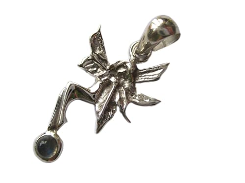 Anhänger Elfe mit grünem Labradorit 925er Silber 2x3 cm von Amaryllis