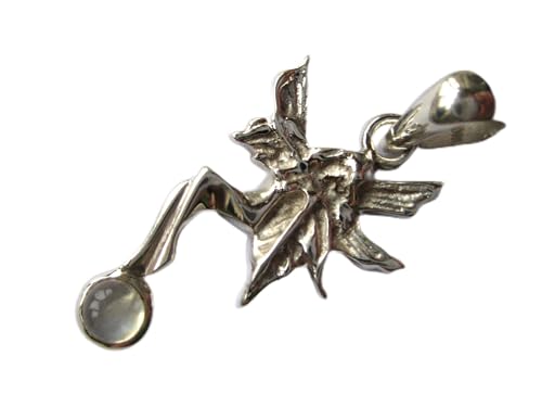 Anhänger Elfe mit weißem Labradorit 925er Silber 2x3 cm von Amaryllis