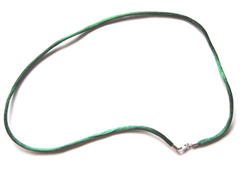 Nylon-Collier dunkelgrün 2 mm ca 45 cm lang mit 925er Silber-Verschluß von Amaryllis