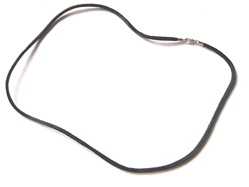 Nylon-Collier schwarz 2 mm ca 45 cm lang mit 925er Silber-Verschluß von Amaryllis