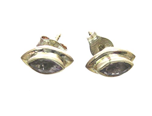Ohrstecker Amethyst hell Navette 7 mm 925er Silber von Amaryllis