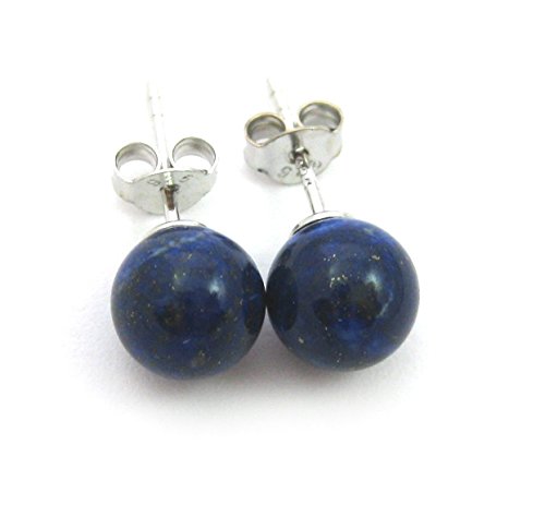 Ohrstecker Lapislazuli Kugel 8 mm 925er Silber von Amaryllis