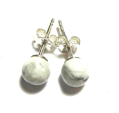 Ohrstecker Magnesit 6 mm 925er Silber von Amaryllis