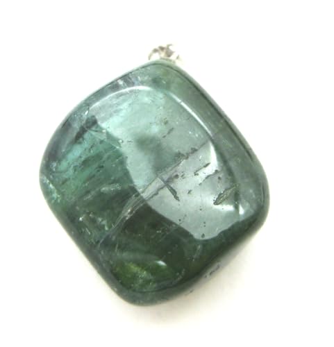 Trommelstein-Anhänger Turmalin grün Verdelith 1.5-2 cm 925er Silber-Öse von Amaryllis