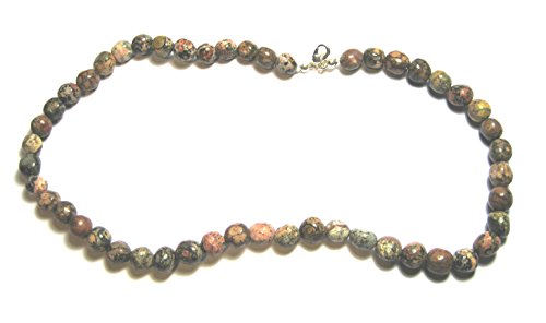 Trommelstein-Kette Leopardenfell-Jaspis (Rhyolith), Länge ca. 48 cm von Amaryllis