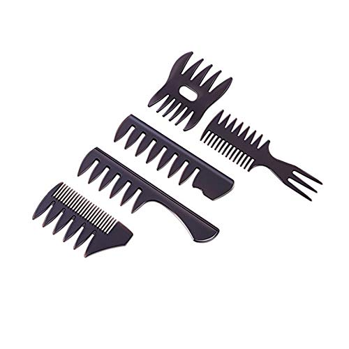 5 Stück Haarkamm Set,Professionelle Männer Styling Kamm Set,Öl Kopf Kamm Kunststoffkamm Kamm,Breite Zähne Gabel Kamm Öl Haar Styling Kamm Ideal für Alle Haartypen von Amasawa