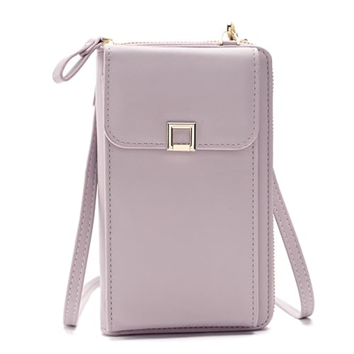 Kleine Umhängetasche Aus Pu Leder Handytasche Zum Umhängen Handytasche Zum Umhängen Damen Umhängetasche Für Damen Handy Tasche Tasche Geldbeutel Brieftasche(Hellviolett) von Amasawa