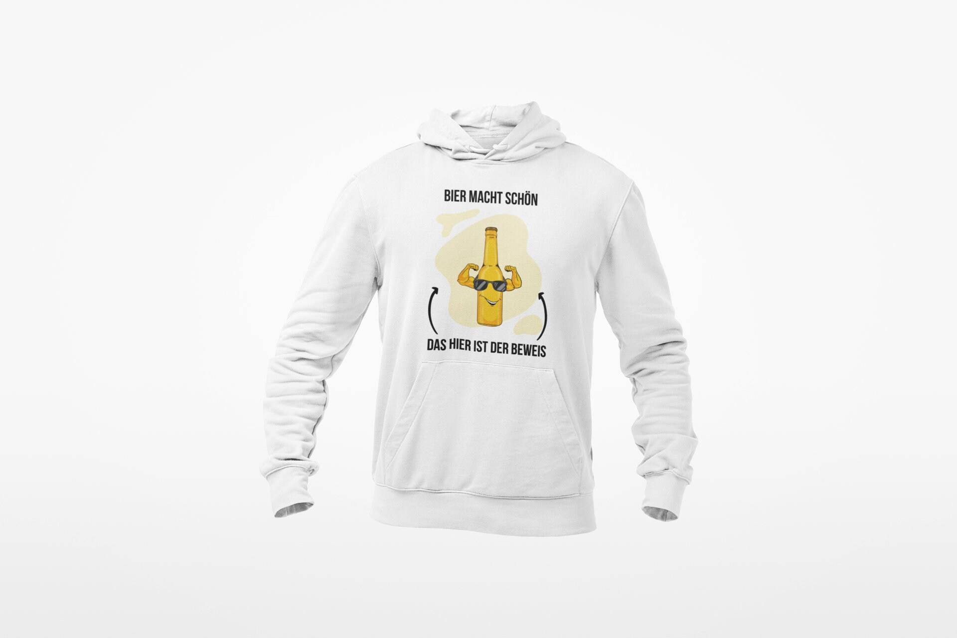 Hoodie Weiß/Schwarz "Bier Macht Schön" Perfekt Für Den Fußballfan Und Alle Kreisligaspieler Als Geschenk Kleidung/Spaß/Fußball Hoodie Weiß/Schwarz "Bier Macht Schön" Perfekt Für Den Fußballfan Und Alle Kreisligaspieler Als Geschenk Kleidung/Spaß/Fußball von Amateurchamp