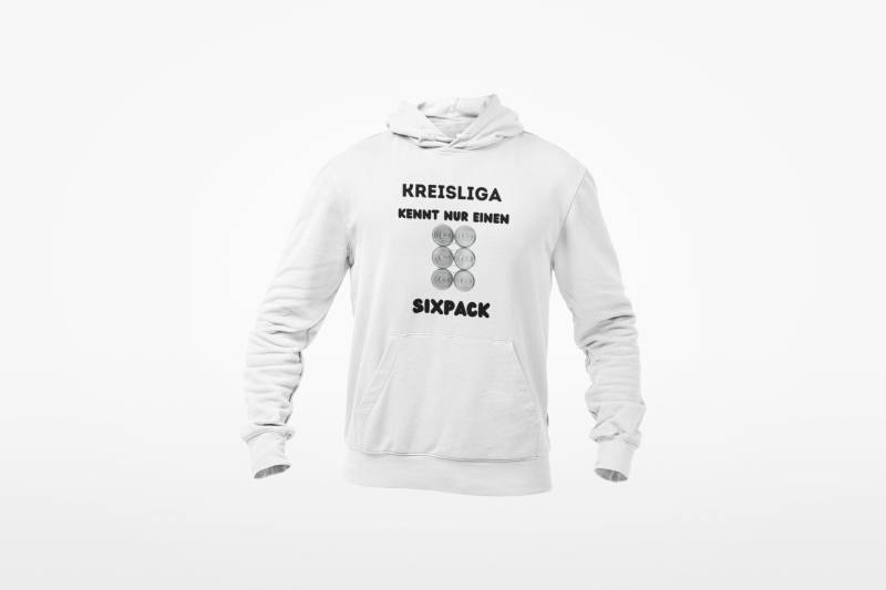 Hoodie Weiß/Schwarz "Kreisliga Sixpack" Perfekt Für Den Fußbreallfan Und Alle Kreisligaspieler Als Geschenk Kleidung/Spaß/Fußball Hoodie Weiß/Schwarz "Kreisliga Sixpack" Perfekt Für Den Fußbreallfan Und Alle Kreisligaspieler Als Geschenk Kleidung/Spaß/Fußball von Amateurchamp