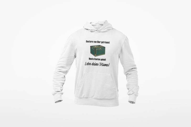 Hoodie Weiß/Schwarz "Träume Leben" Perfekt Für Den Fußballfan Und Alle Kreisligaspieler Als Geschenk Kleidung/Spaß/Fußball Hoodie Weiß/Schwarz "Träume Leben" Perfekt Für Den Fußballfan Und Alle Kreisligaspieler Als Geschenk Kleidung/Spaß/Fußball von Amateurchamp