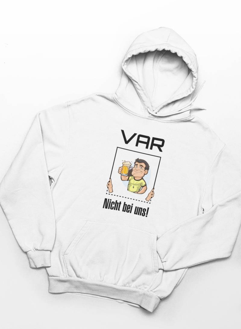 Hoodie Weiß/Schwarz "Var" Perfekt Für Den Fußbreallfan Und Alle Kreisligaspieler Als Geschenk Kleidung/Spaß/Fußball von Amateurchamp