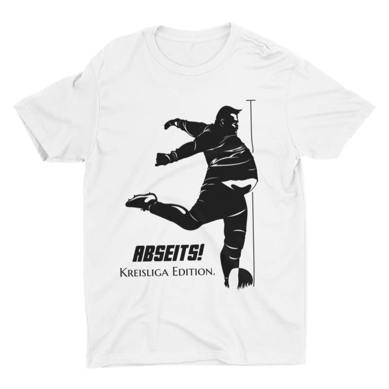 T-Shirt Weiß/Schwarz "Abseits-Kreisligaedition" Perfekt Für Den Fußballfan Und Alle Kreisligaspieler Als Geschenk Kleidung/Spaß/Fußball von Amateurchamp