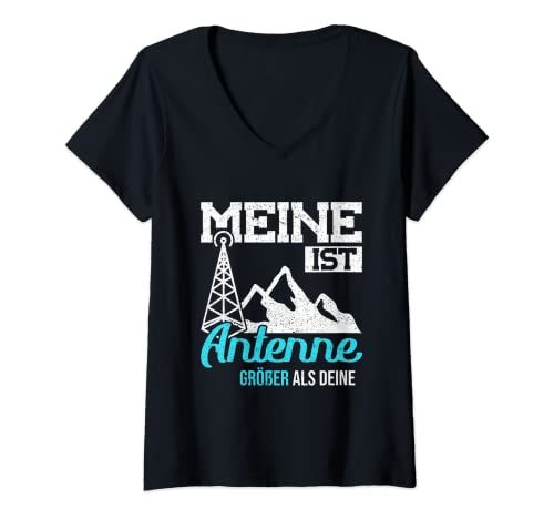 Damen Meine Antenne Ist größer Als dein Amateurfunk T-Shirt mit V-Ausschnitt Damen Meine Antenne Ist größer Als dein Amateurfunk T-Shirt mit V-Ausschnitt von Amateurunk Ham Radio Transceiver QRP Radio Technol