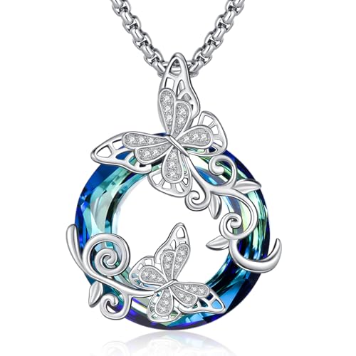 Amavive Schmetterling Kette 925 Sterling Silber Kette Mädchen Kristall Anhänger Halskette für Kinder Schmetterling Schmuck für Damen Frauen Amavive Schmetterling Kette 925 Sterling Silber Kette Mädchen Kristall Anhänger Halskette für Kinder Schmetterling Schmuck für Damen Frauen von Amavive